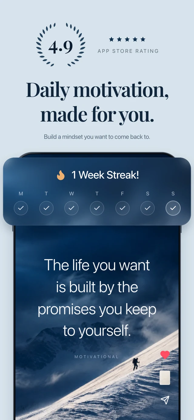 Motivational for iPhone — Daily quotes. A little perspective. Right when you need it.