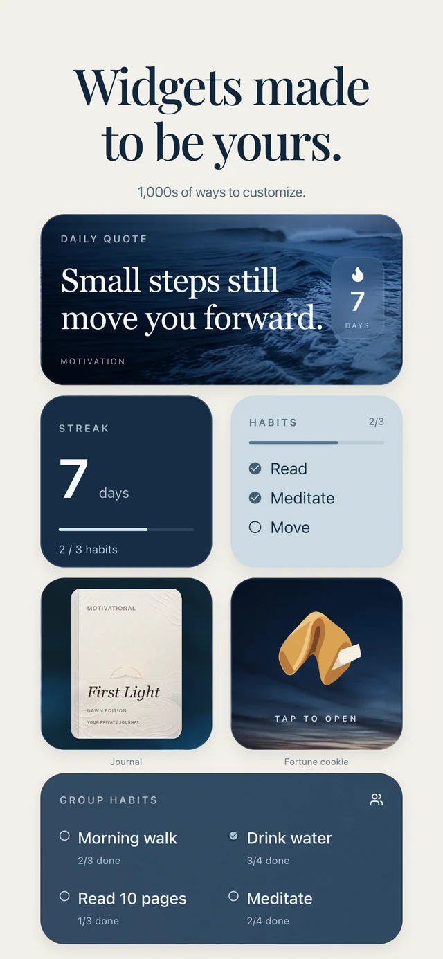 Motivational for iPhone — Widgets, your way. Make inspiration part of your everyday.